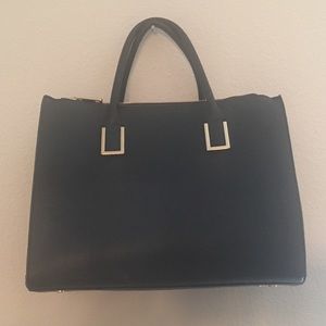 Structured black handbag